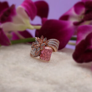Blush Pink Sapphire Cluster Rose Gold Ring