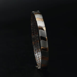 Dual Tone Zigzag Pattern Gold Kada for Men