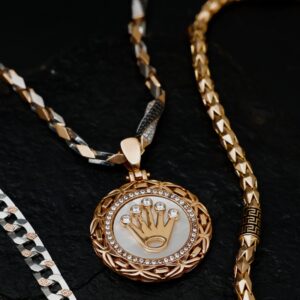 Gold Crown Diamond Men's Pendant