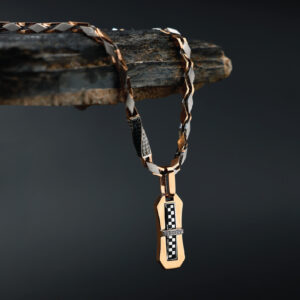 Rose Gold Geometric Diamond Men's Pendant