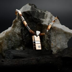 Rose Gold Layered Diamond Men's Pendant