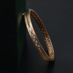 Rose Gold Slim Diamond Men's Gold Kada